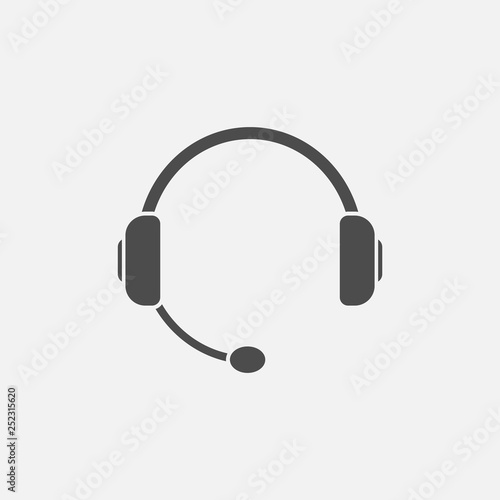 Headphone support icon isolated on white background. Vector illustration.