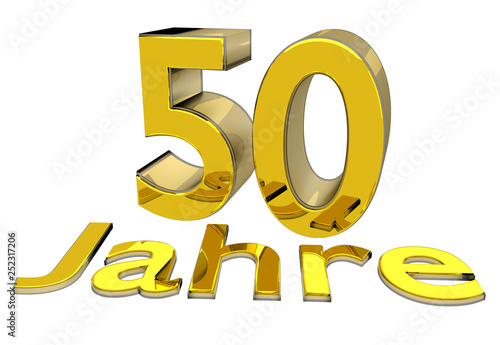 50 Jahre | 3D Text Gold