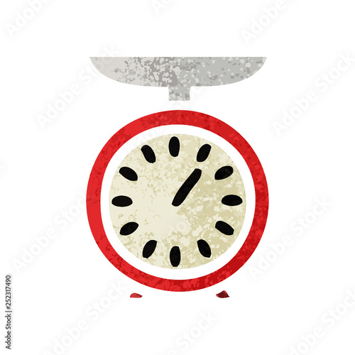 retro illustration style cartoon weighing scale