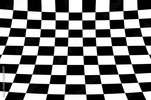 Warped perspective coloured checker board effect grid black and white © russell102