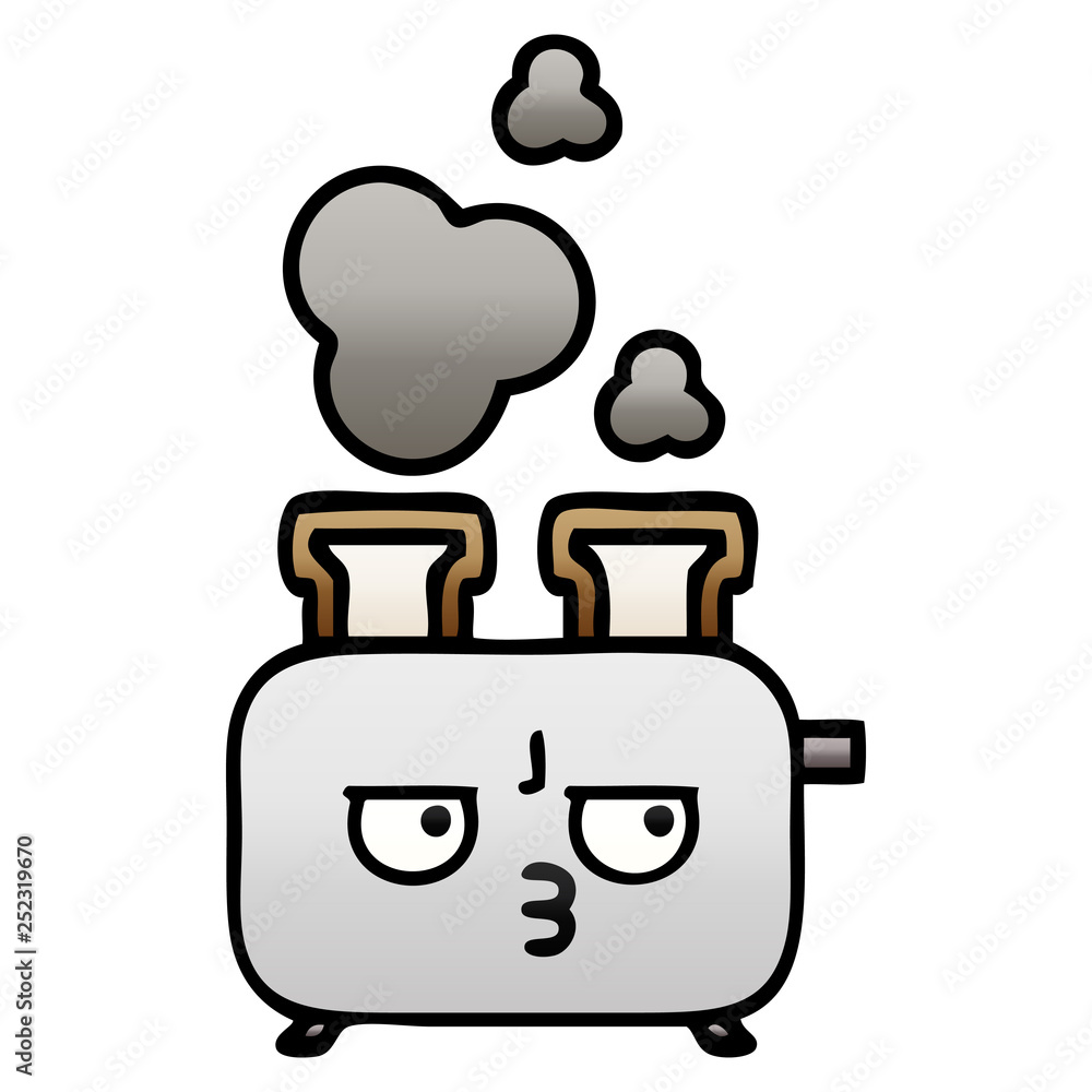 gradient shaded cartoon of a toaster gradient shaded cartoon of a toaster