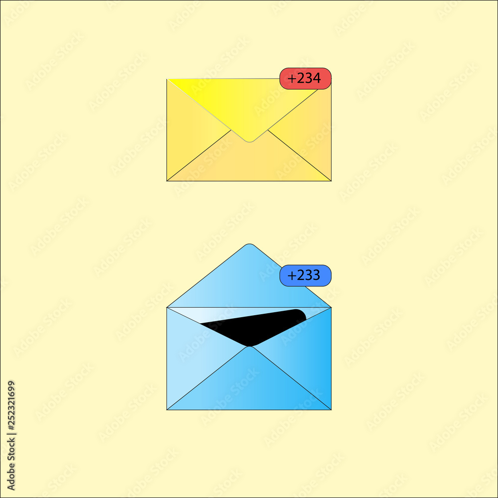 notification icon speech bubble in open letter. notification icon speech bubble in open letter.