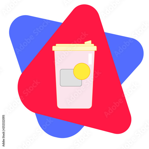 Milk Cocktails A glass of beverage on a white background. Vector