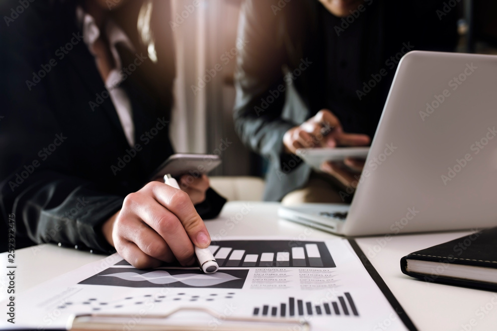 Fototapeta premium businessman working with documents in office