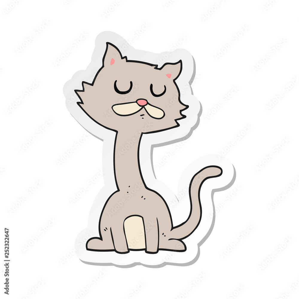 sticker of a cartoon cat sticker of a cartoon cat