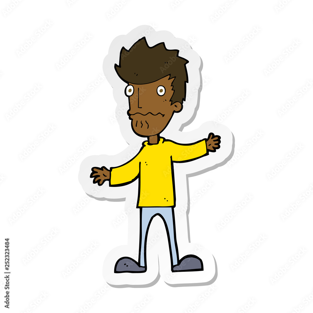 Fototapeta premium sticker of a cartoon nervous man