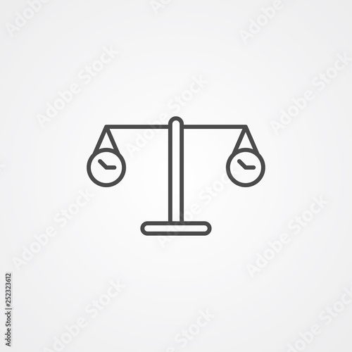 Time balance scale vector icon sign symbol