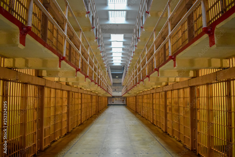 Fototapeta premium Inside Empty Alcatraz Cell Block