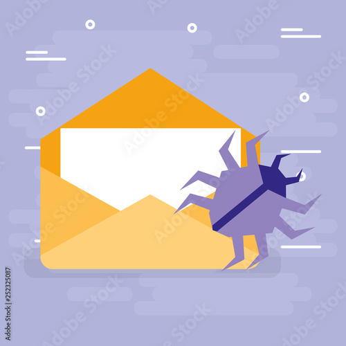 envelope mail with virus bug