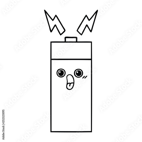 line drawing cartoon battery