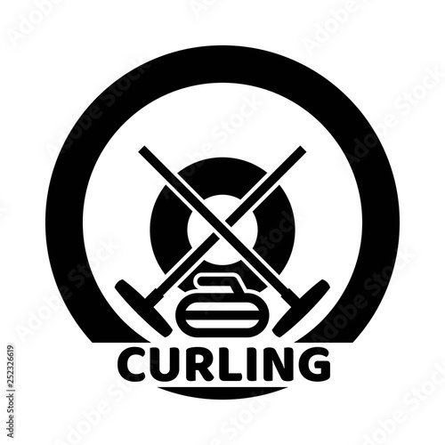 vector curling sport logo
