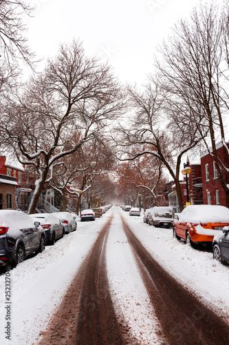 Snowy Montreal street