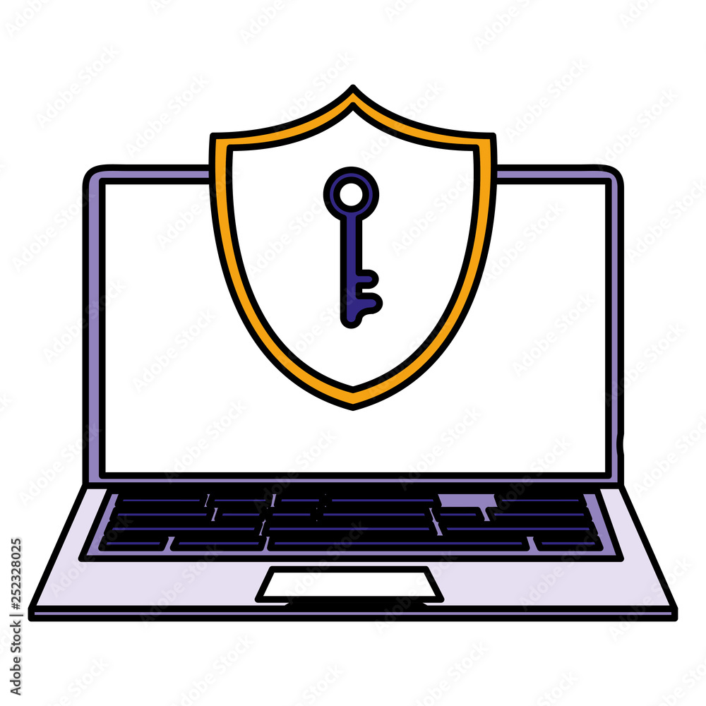 laptop computer with shield and key laptop computer with shield and key