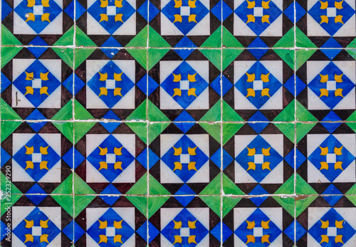 old tiles of a building in a street in Lisbon
