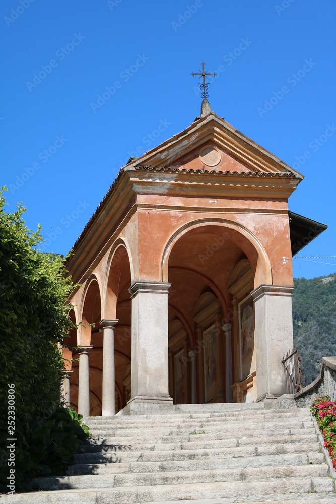 Portico of the Church of Saints Gervaso and Protaso at Baveno on Lake Maggiore, Italy