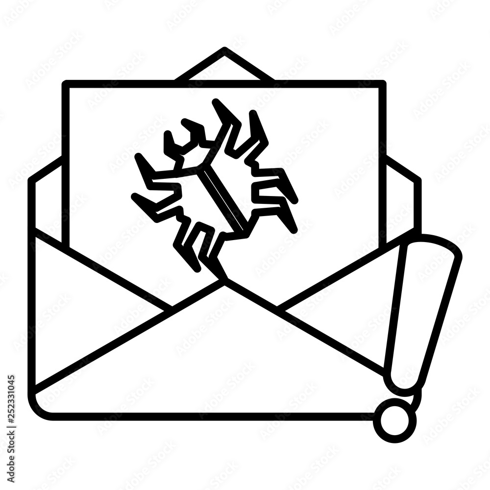 envelope mail with virus bug envelope mail with virus bug