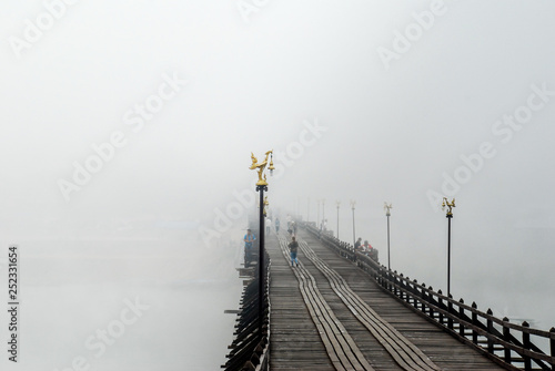 Old wooden bridge. Thailand photo