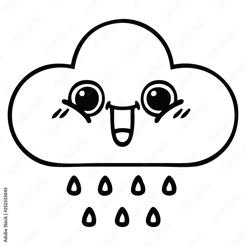 line drawing cartoon rain cloud line drawing cartoon rain cloud