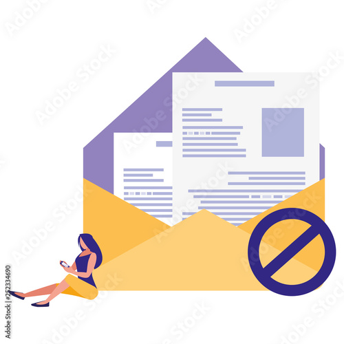 woman with envelope mail