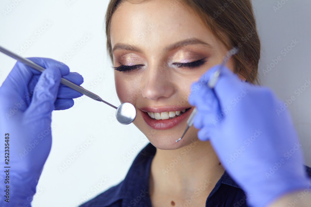 beautiful girl at the reception at the dentist beautiful girl at the reception at the dentist