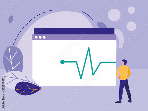 man using template webpage