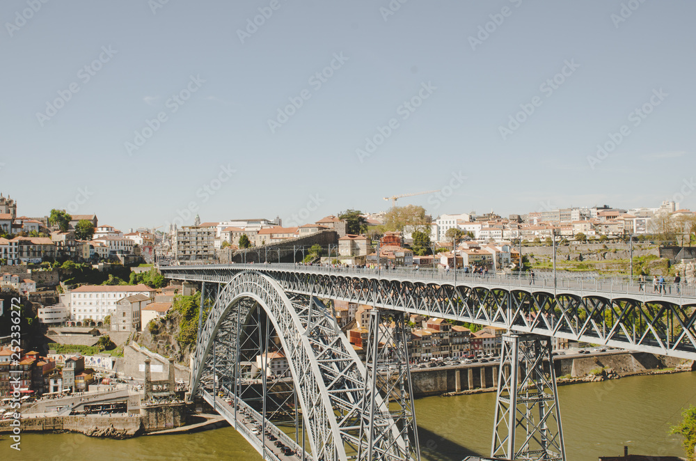 Fototapeta premium Porto cityscape with eiffel bridge