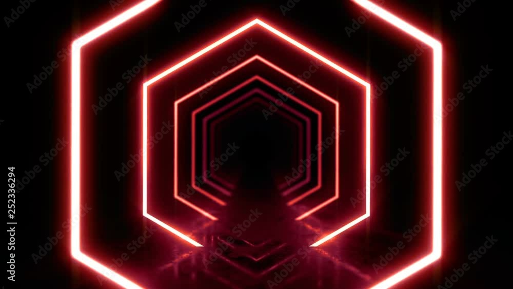 Abstract background with animation of flight in abstract futuristic tunnel with neon light. Animation of seamless loop. Abstract background with animation of flight in abstract futuristic tunnel with neon light. Animation of seamless loop.