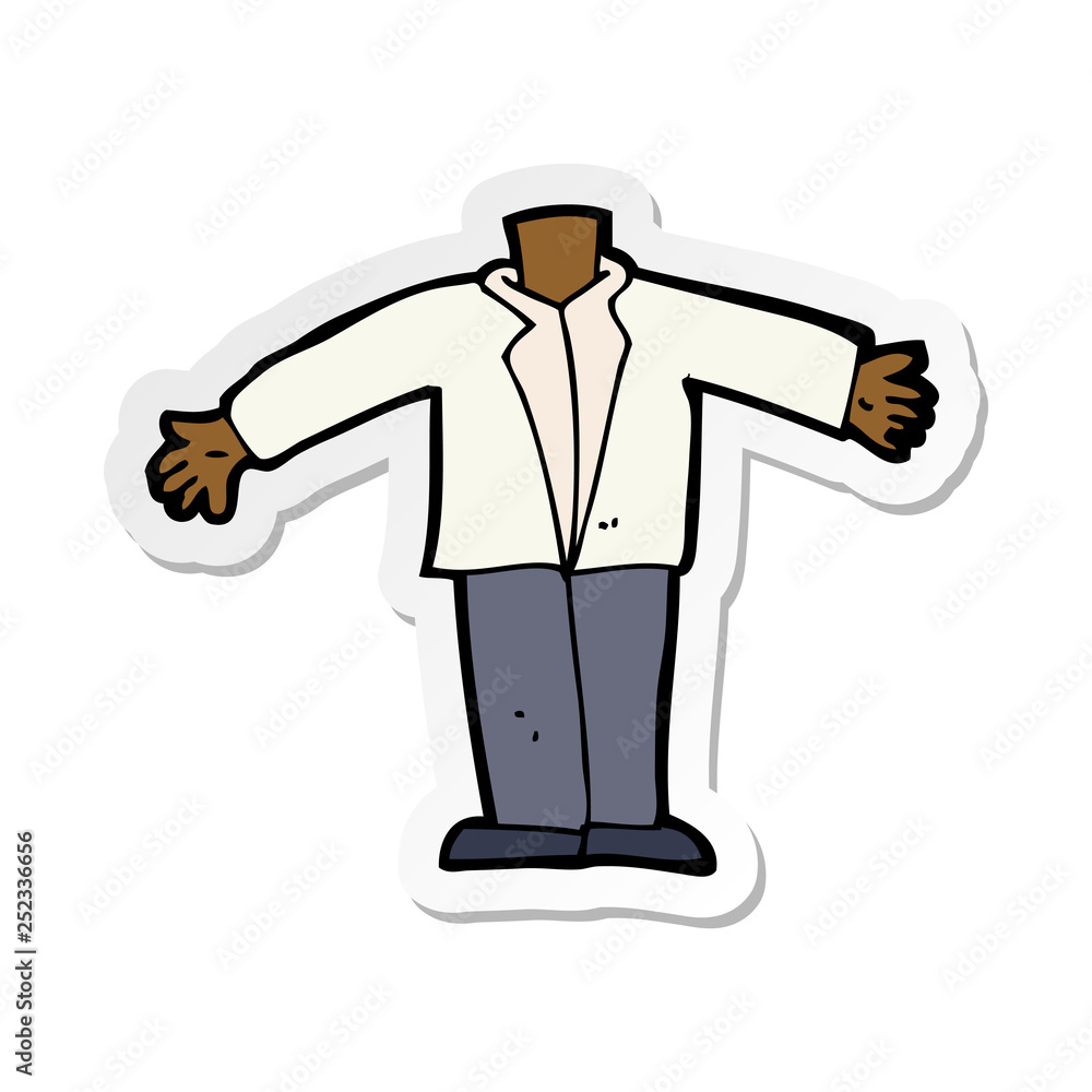 sticker of a cartoon body waving arms sticker of a cartoon body waving arms