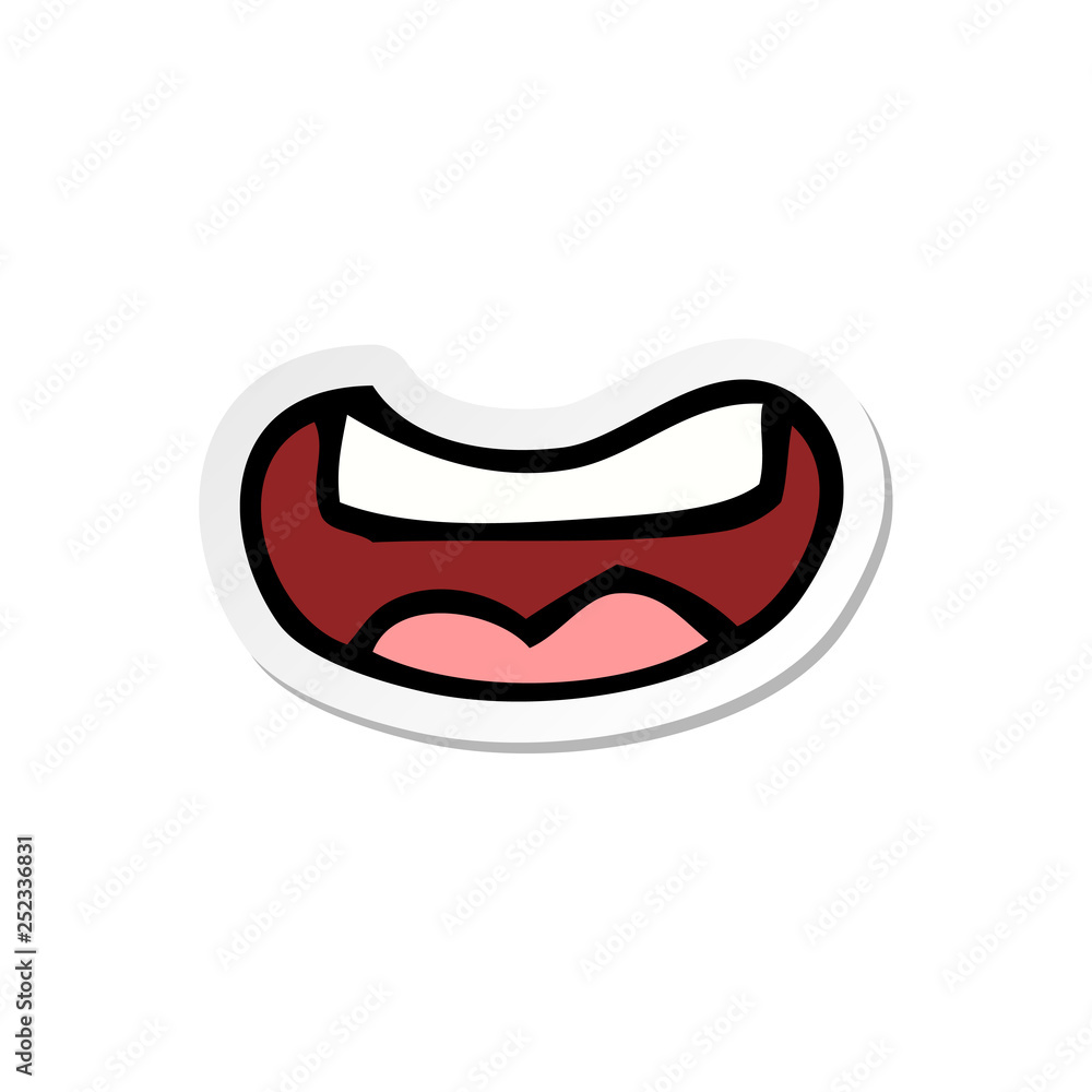 sticker of a cartoon mouth sticker of a cartoon mouth