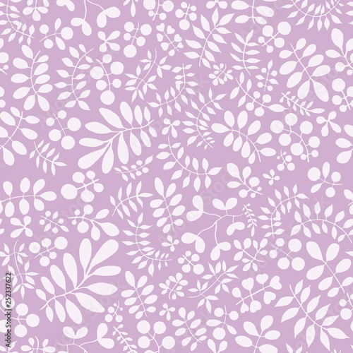 Lilac background with white flowers. Watercolor illustration. Luxury background with sprigs of plants on a purple background. Illustration for printing on fabrics, paper, clothes, things.  © Anastasiya07