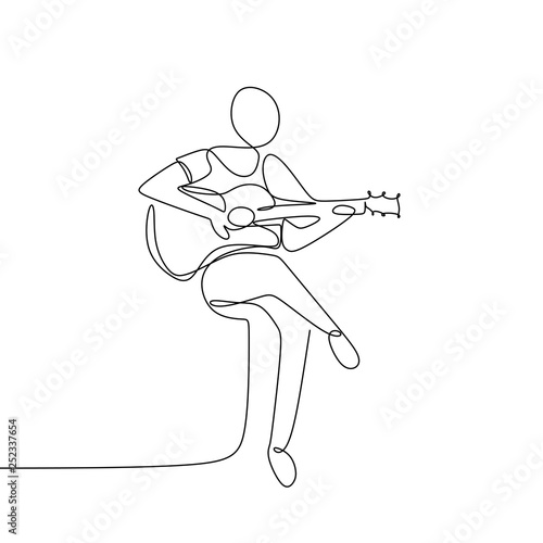 Person sing a song with aco...