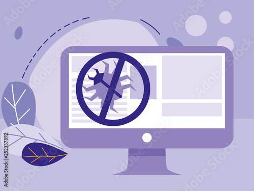 computer desktop with bug in email