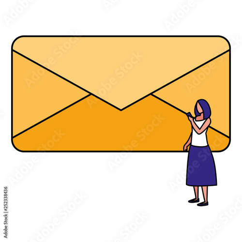 woman with envelope mail