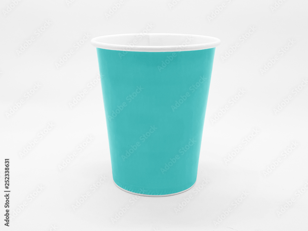 Colorful Glass Cup made from Plastic Paper in white Isolated Background Colorful Glass Cup made from Plastic Paper in white Isolated Background