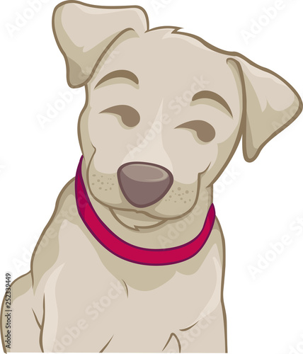 Arte de cachorro marrom fazendo cara de safado