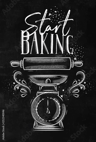 Poster start baking chalk