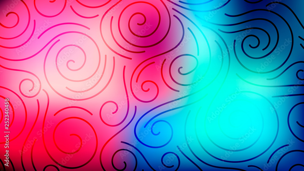 Colorful blurred background with thin line curls, swirls. Curly modern abstract gradient card. Business poster. Vector illustration. Colorful blurred background with thin line curls, swirls. Curly modern abstract gradient card. Business poster. Vector illustration.