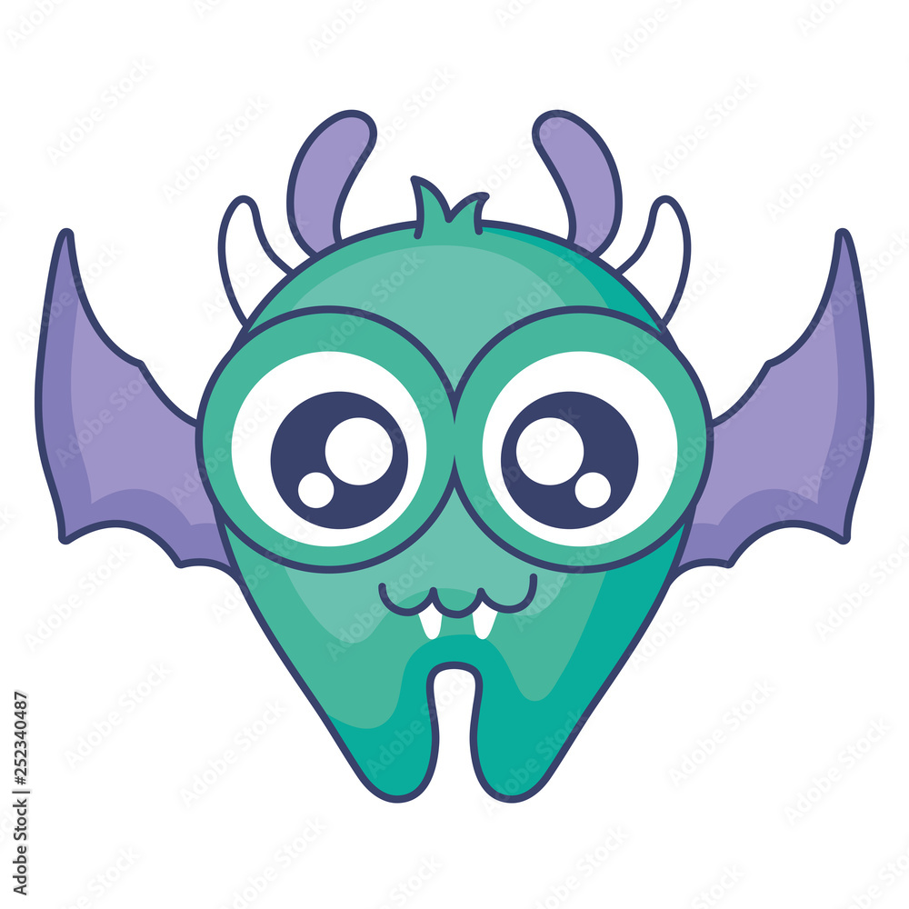 crazy monster with wings comic character