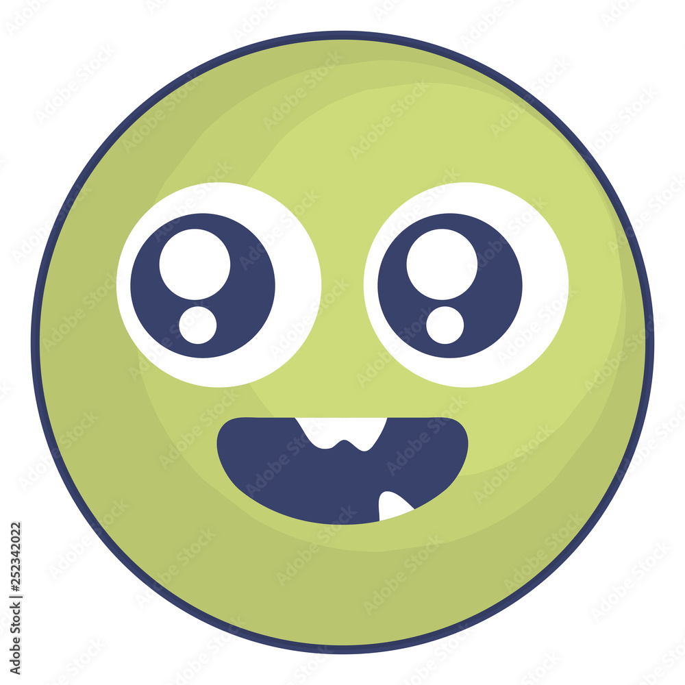 Fototapeta premium emoticon face with crazy teeth