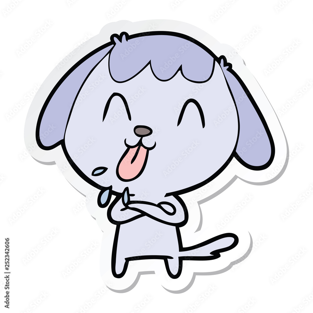 sticker of a cute cartoon dog sticker of a cute cartoon dog