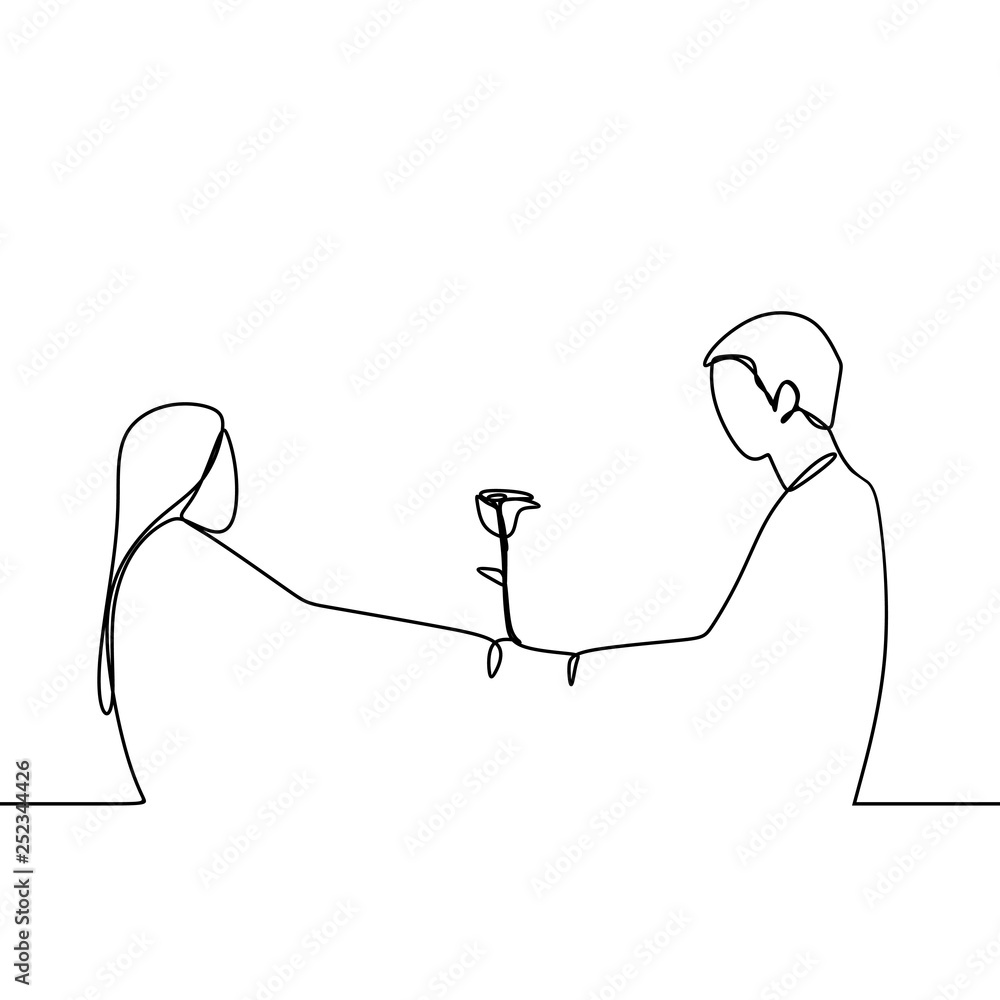 Concept Of Romantic Couple In Love Continuous Line Drawing Vector  Illustration Royalty Free SVG, Cliparts, Vectors, and Stock Illustration.  Image 137233948.