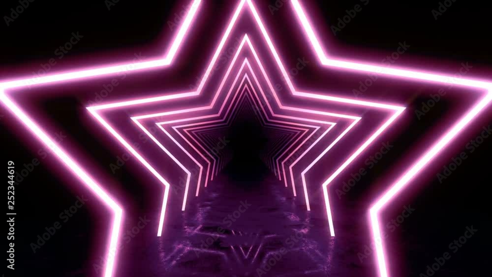 Abstract background with animation of flight in abstract futuristic tunnel with neon light. Animation of seamless loop. Abstract background with animation of flight in abstract futuristic tunnel with neon light. Animation of seamless loop.