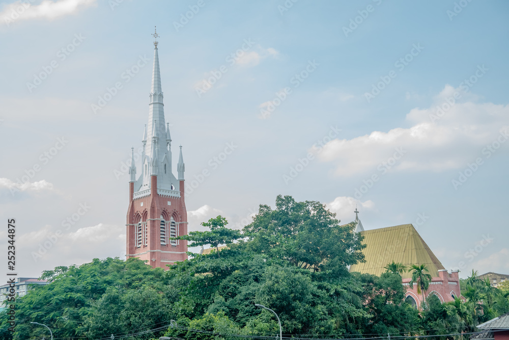 Arquitetura das construções em Yangon, Myanmar. Arquitetura das construções em Yangon, Myanmar.