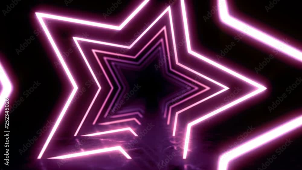 Abstract background with animation of flight in abstract futuristic tunnel with neon light. Animation of seamless loop. Abstract background with animation of flight in abstract futuristic tunnel with neon light. Animation of seamless loop.