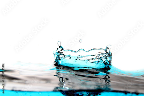 Water droplet on white background