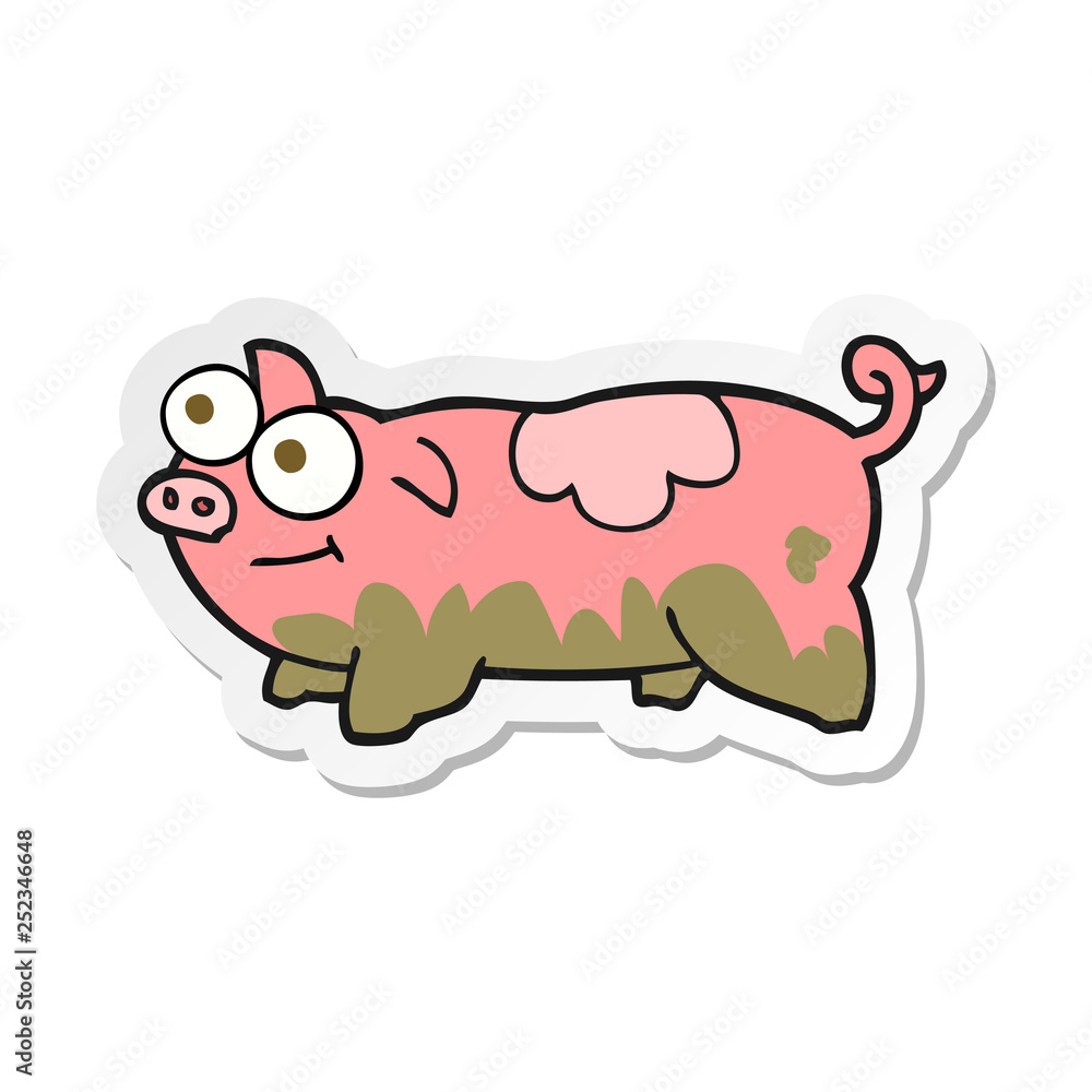sticker of a cartoon pig sticker of a cartoon pig
