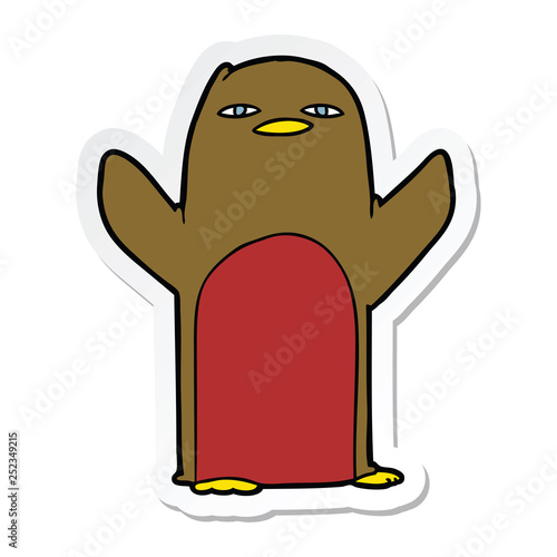 sticker of a Cartoon Robin