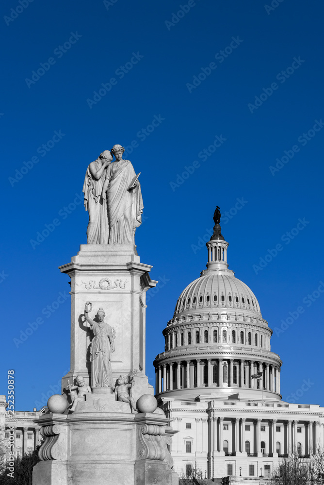 Partial monochrome of The Statue of Freedom, United States Capitol ...