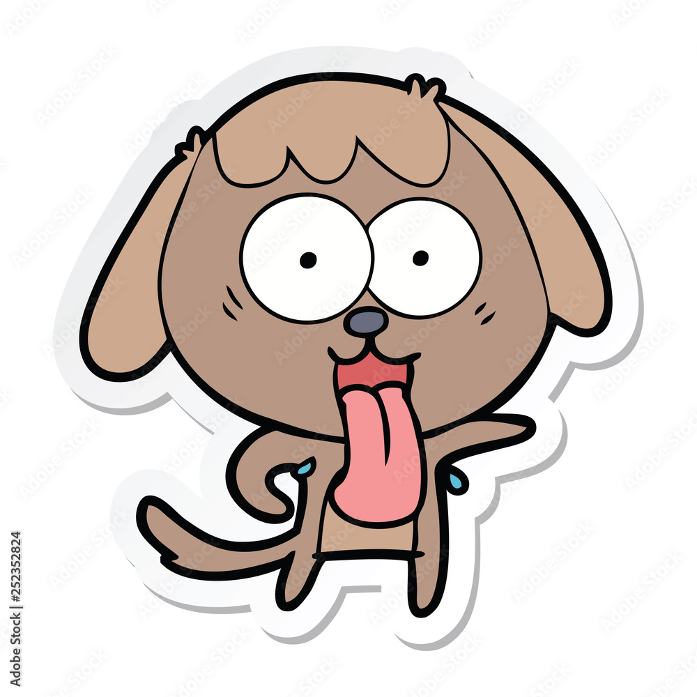 Obraz premium sticker of a cute cartoon dog