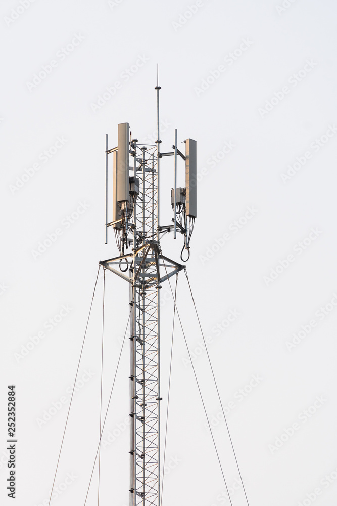 Cellphone and telephone pole top Cellphone and telephone pole top